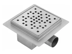 Dreno Linear Rea Dots 120X120 Brush Steel