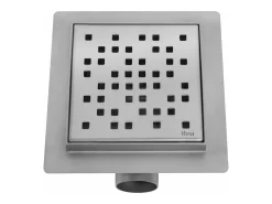 Dreno Linear Rea Dots 120X120 Brush Steel