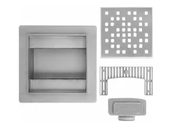 Dreno Linear Rea Dots 120X120 Brush Steel