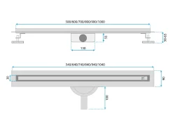 Dreno Linear Rea Neox Slim Pro 500 Brush Steel