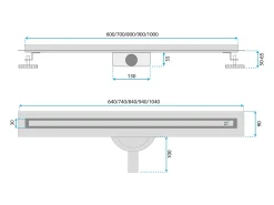 Dreno Linear Rea Neox Slim Pro 600 Brush Steel