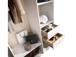 Dscot armário grande, mobiliário de quarto, roupeiro, roupeiro, 98x45 h205 cm, branco e carvalho