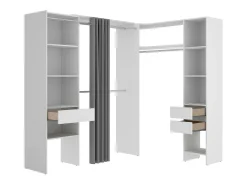 Dtheegal grande guarda-roupa, mobiliário de quarto, guarda-roupa, roupeiro, 214x141 h205 cm, branco
