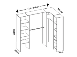 Dtheegal grande guarda-roupa, mobiliário de quarto, guarda-roupa, roupeiro, 214x141 h205 cm, branco