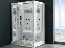 Duche retangular hidromassagem-banho turco ARTHEMIS 12 jatos de massagem
