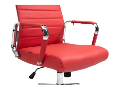 Dudeco Cadeira Escritório Kolumbus em Pele Natural Vermelho