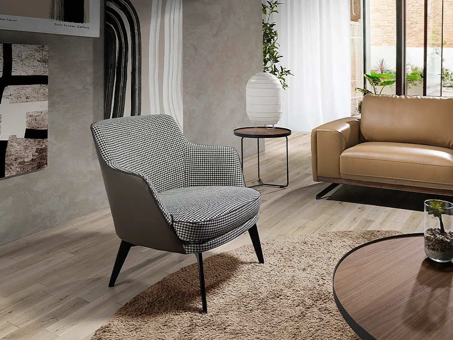 Dudeco Poltrona Vilnius Branco e Preto