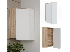 Eckhängeschrank sonoma/branco 42.4x42.4x75 karen
