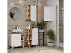 Eckhängeschrank sonoma/branco 42.4x42.4x75 karen