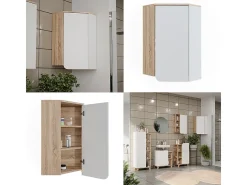 Eckhängeschrank sonoma/branco 42.4x42.4x75 karen