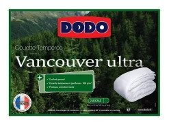 Edredão 240 x 260 cm DODO Tempérée 100% Fibra de Poliéster Para 2 Pessoas Branco Vancouver Ultra