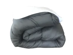 Edredão Bicolor Branco e Cinza 220 x 240 cm - Quente e Lavável na Máquina