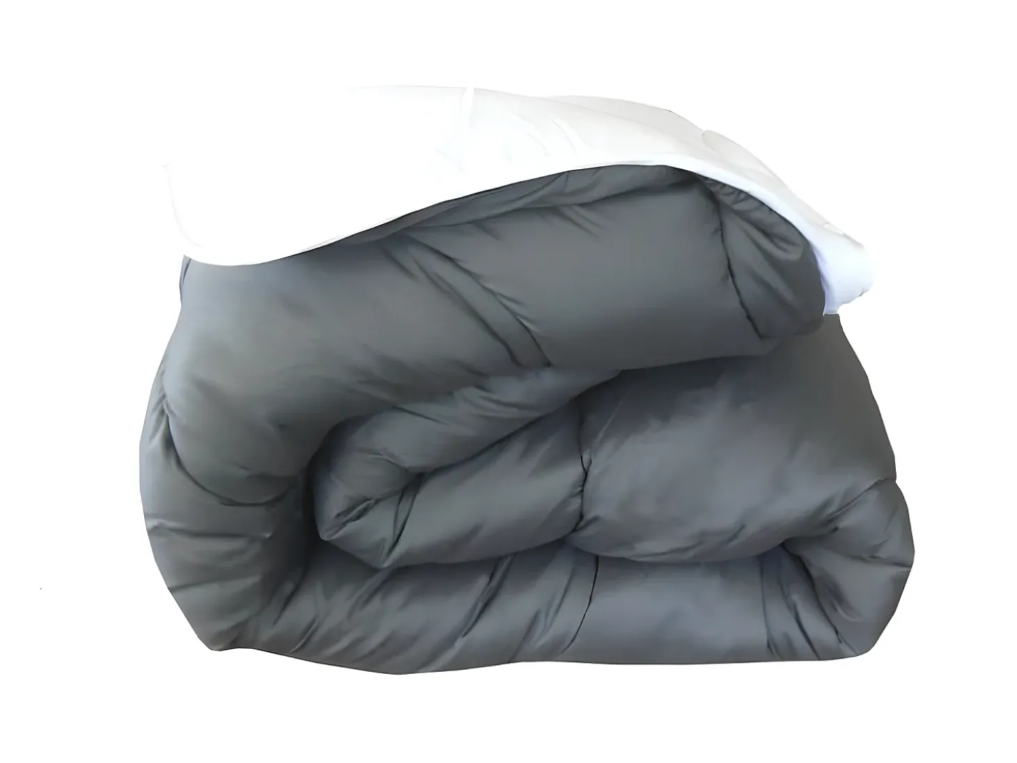 Edredão Bicolor Branco e Cinza 220 x 240 cm - Quente e Lavável na Máquina
