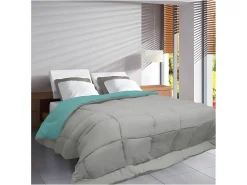 Edredão leve em Microfibra 200g/m2 220x240cm Cinza + Azul