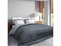 Edredão Leve Reversível Microfibra 200g/m2 140x200cm - Hudson Aço e Prata