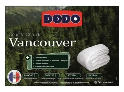 Edredão quente 400g/m² VANCOUVER 200x200 cm branco - Fibras Ocas de Poliéster - Fabrico Francês