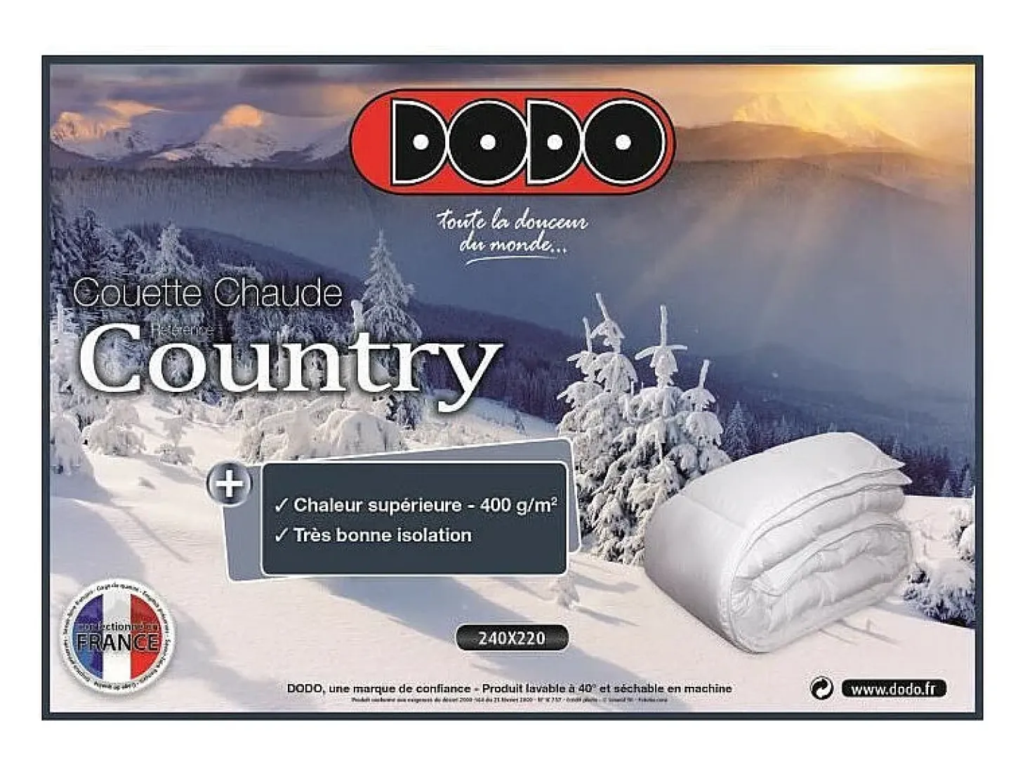 Edredão quente 400gr/m2 COUNTRY 140x200cm DODO