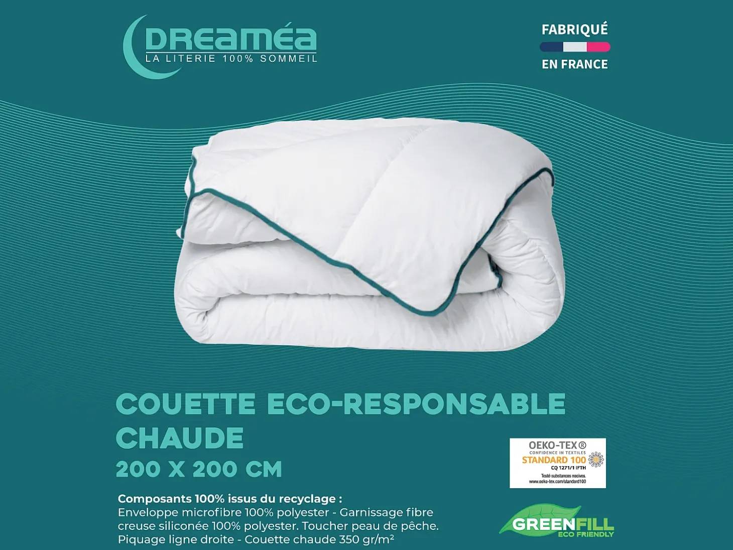 Edredão quente reciclado da DREAMEA em microfibra - 200 x 200 cm - 350 g/ m² - ROSA