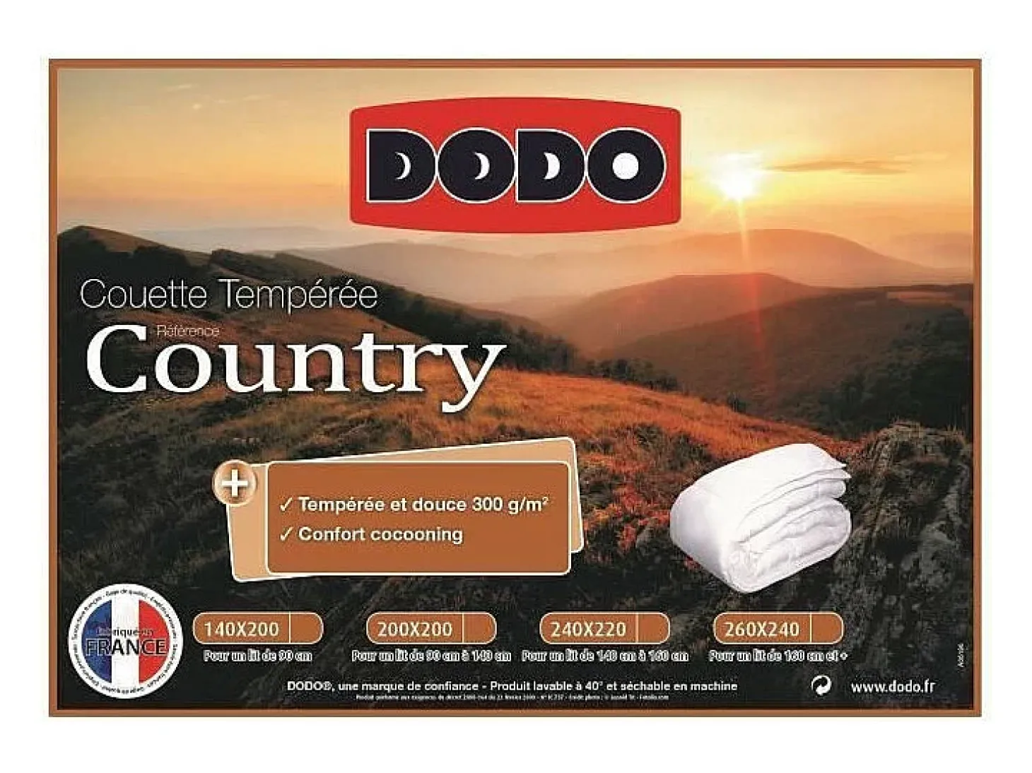 Edredão temperado Country DODO - 220 x 240 cm - Branco