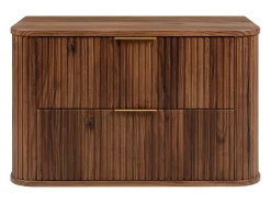 ELEGANCE Armário de banheiro canelado para lavatório 41,5 x 80,4 x 51,7 cm nogueira