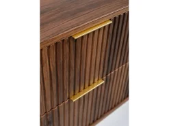 ELEGANCE Armário de banheiro canelado para lavatório 41,5 x 120,4 x 51,7 cm nogueira