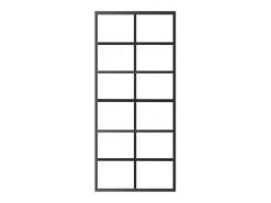 Elegante Porta Deslizante de Vidro ESG e Alumínio 90x205 cm em Preto