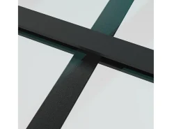 Elegante Porta Deslizante de Vidro ESG e Alumínio 90x205 cm em Preto