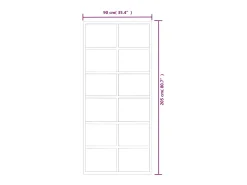 Elegante Porta Deslizante de Vidro ESG e Alumínio 90x205 cm em Preto