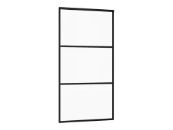Elegante Porta Deslizante em Vidro ESG e Alumínio Preto 102x205 cm