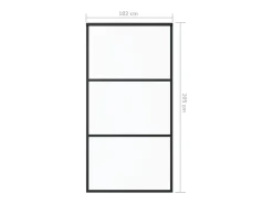 Elegante Porta Deslizante em Vidro ESG e Alumínio Preto 102x205 cm