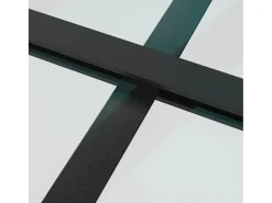 Elegante Porta Deslizante em Vidro ESG e Alumínio 76x205 cm na Cor Preta