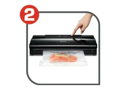 Embaladora a vácuo Tefal Vacupack Classic VT254070 preta com 18 sacos, funções automáticas de Vácuo & Selagem, 110W