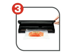 Embaladora a vácuo Tefal Vacupack Classic VT254070 preta com 18 sacos, funções automáticas de Vácuo & Selagem, 110W