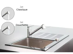 Embla torneira misturadora cromada para lava-loiça com ducha extraível Essebagno