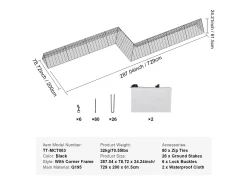 Enclosure de Galinheiro SucceBuy, 729 x 200 x 61 cm, Túnel Exterior Portátil, Verde