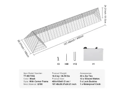 Enclosure de Galinheiro SucceBuy, 400 x 100 x 61cm, Túnel Exterior Portátil, Verde