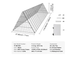Enclosure de Galinheiro SucceBuy, 762 x 180 x 156 cm, Túnel Exterior Portátil, para Galinhas, Patos, Coelhos, Verde