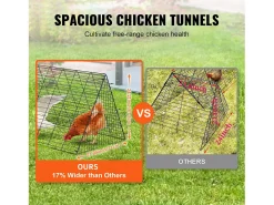 Enclosure de Galinheiro SucceBuy, 762 x 180 x 156 cm, Túnel Exterior Portátil, para Galinhas, Patos, Coelhos, Verde