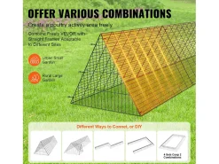 Enclosure de Galinheiro SucceBuy, 762 x 180 x 156 cm, Túnel Exterior Portátil, para Galinhas, Patos, Coelhos, Verde