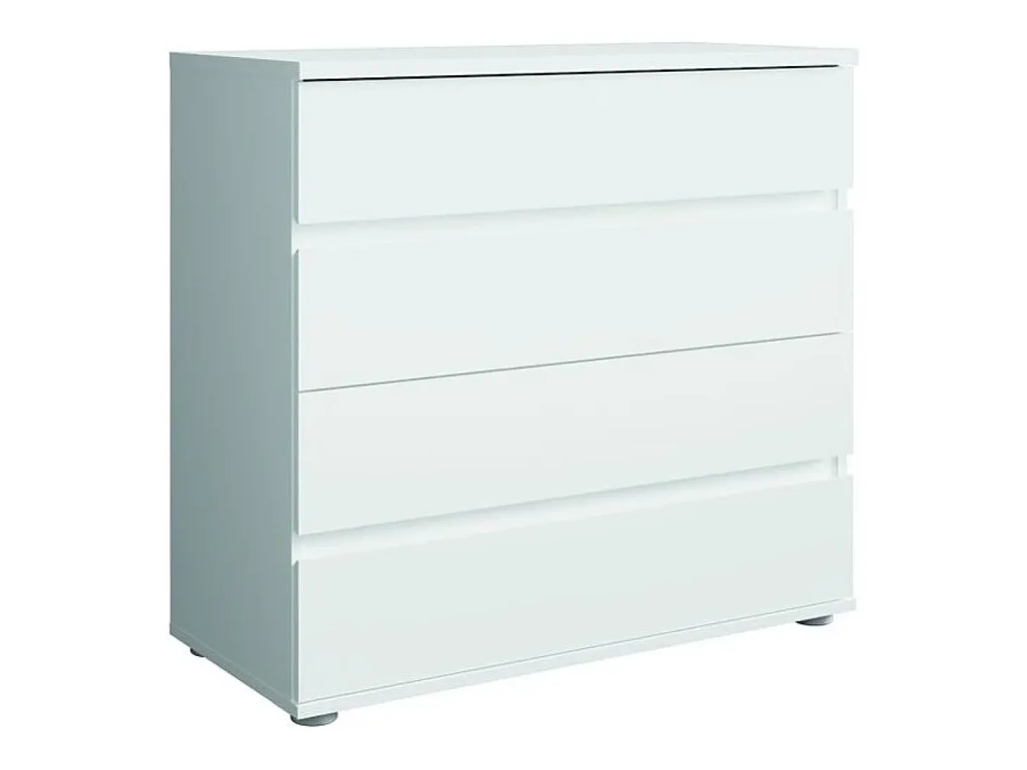 Ensemble chambre NOFI - Lit 160x200 cm avec sommier, 2 tiroirs, chevets, armoire et commode - blanc