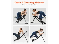 Equipamento para Abdominais SucceBuy, Equipamento de Treinamento Abdominal com Dupla Pista