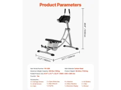 Equipamento para Abdominais SucceBuy, Equipamento de Treinamento para Abdominais, Aço ao Carbono