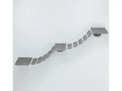 Escada escalada gatos de parede 150x30 cm cinzento-acastanhado