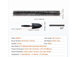 Escova de Proteção para Calha SucceBuy 24 m Anti-Folhas 12,7 cm Modelo 0809-27 Material PP Fio de Aço Galvanizado