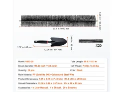 Escova Protetora de Calha SucceBuy 18 m Cerdas Longas 13,3 cm Anti-Folhas, 20 Peças, PP + Fio de Aço, Resistente à Corrosão