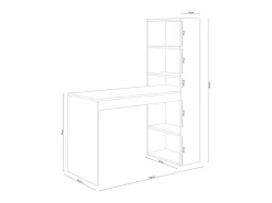 Escritorio Com Estante Indra - Branco / Antracite