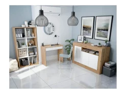 Escritório com gaveta em aglomerado branco 73x108x50cm