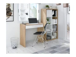Escritório com gaveta em aglomerado branco 73x108x50cm
