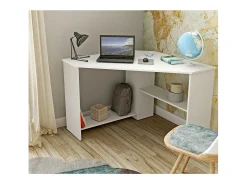 Escritório de canto design ideal para pequenos espaços coleção KARO na cor branca.