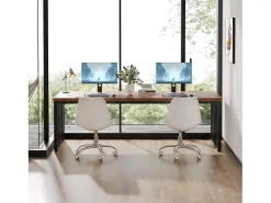 Escritório de computador, Grande Mesa de Escritório de 180 cm, Estação de Trabalho para Escritório em Casa, Mesa de Reunião, Castanho (sem Cadeira)